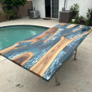 Driftshore – Custom Resin & Wood River Table