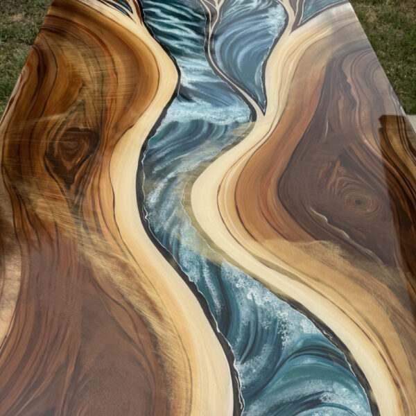 River Pulse – Custom Live Edge Resin Table - Image 3