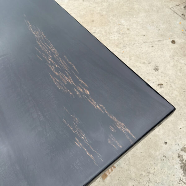 Obsidian Grain – Charred Oak Modern Table - Image 2